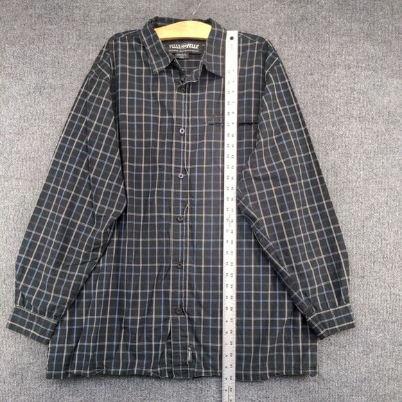 Pelle Pelle Marc Buchanan Men's Button-Up Shirt Black Check Large Long Sleeve - Picture 10 of 12